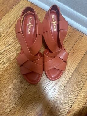 Cole Haan Women's Terracotta Leather Crisscross Sandals
